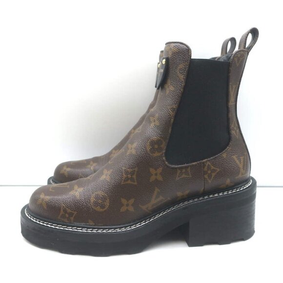 Louis Vuitton LV Beaubourg Ankle Boots Brown Monogram Canvas Size 38 - Picture 6 of 14